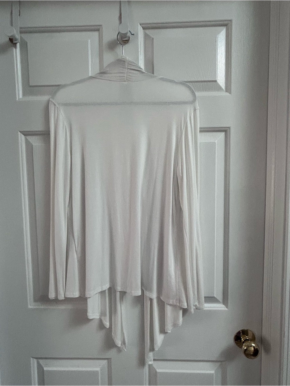 Lightweight Draped Open Cardigan - White - Picture 2 of 3